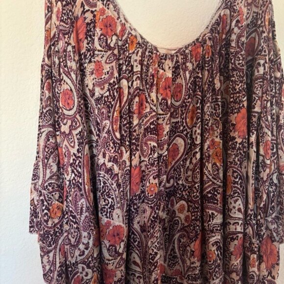 Free People Hummingbird Chloe Cold Shoulder Oversize Top NWT - Picture 6 of 11